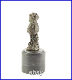 BRONZE SCULPTURE figure MARBLE BASE statue ROOSTER decoration animal EJA0077