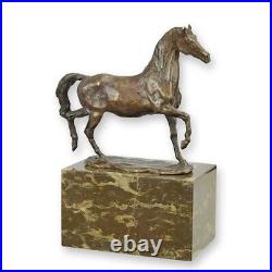 BRONZE SCULPTURE horse MARBLE BASE decoration STATUE figure HORSE animal EJA0905.1
