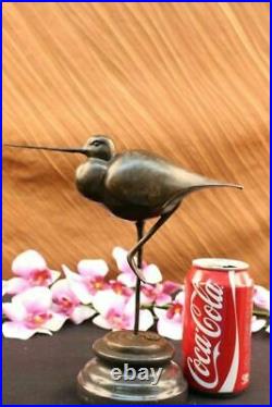 Beautiful Bronze Sculpture, Heron Wet Lands Wading Bird Hand Made Statue Figure