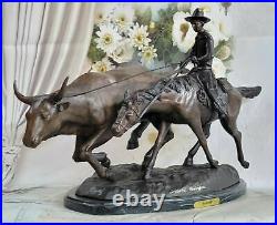 Bolter Collectible Solid Bronze Sculpture Statue By C. M. Russell Hand Made