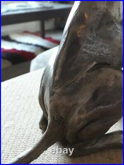 Boxer dog bronze sculpture hand made and signed in cold cast resin bronze 9inch