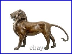 Bronze Animal Figure Bronze Lion Statue with Artist Signature