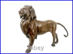 Bronze Animal Figure Bronze Lion Statue with Artist Signature