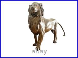 Bronze Animal Figure Bronze Lion Statue with Artist Signature