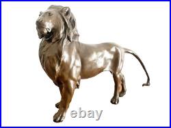 Bronze Animal Figure Bronze Lion Statue with Artist Signature