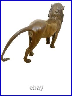 Bronze Animal Figure Bronze Lion Statue with Artist Signature