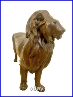 Bronze Animal Figure Bronze Lion Statue with Artist Signature