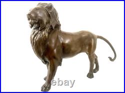 Bronze Animal Figure Bronze Lion Statue with Artist Signature