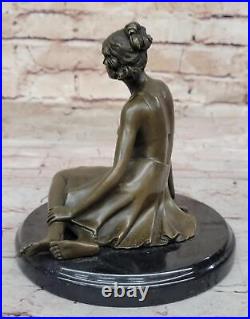 Bronze Art Deco Style Figural Elegant Woman Hand Made Statue Sculpture