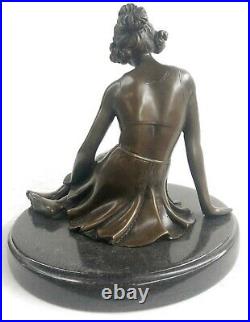 Bronze Art Deco Style Figural Elegant Woman Hand Made Statue Sculpture Gift Sale