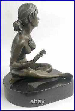 Bronze Art Deco Style Figural Nude Woman Dancer Hand Made Statue Sculpture Deal