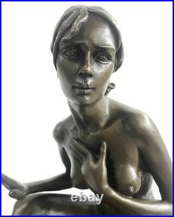 Bronze Art Deco Style Figural Nude Woman Dancer Hand Made Statue Sculpture Deal