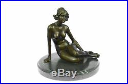 Bronze Art Deco Style Figural Nude Woman Dancer Hand Made Statue Sculpture Gift