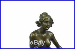 Bronze Art Deco Style Figural Nude Woman Dancer Hand Made Statue Sculpture Gift