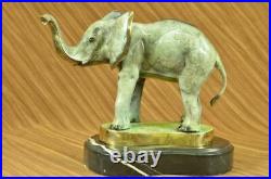 Bronze Bull Elephant Figurine Sculpture Statue Art Signed Hand Made Figurine
