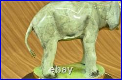 Bronze Bull Elephant Figurine Sculpture Statue Art Signed Hand Made Figurine