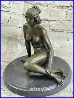 Bronze Classic Sculpture Nude Female Woman Statue Rare Hand Made Figurine Deal