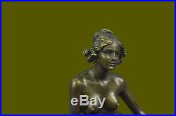 Bronze Classic Sculpture Nude Female Woman Statue Rare Hand Made Figurine Figure