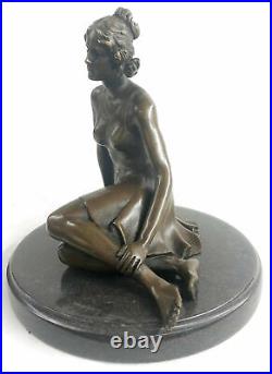 Bronze Classic Sculpture Nude Female Woman Statue Rare Hand Made Figurine Sale