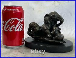 Bronze Elephants Playing Statue By European Bronze Finery Made in Spain
