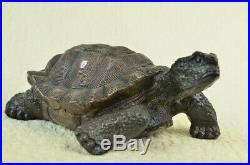 Bronze Fengshui Longevity Fu Dragon Turtle Tortoise Statue Hand Made Figure SALE