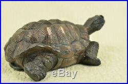 Bronze Fengshui Longevity Fu Dragon Turtle Tortoise Statue Hand Made Figurine