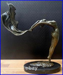 Bronze Figure Dancer Sculpture Dancer Woman Figure Antique Style Bronze Statue Decor