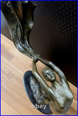 Bronze Figure Dancer Sculpture Dancer Woman Figure Antique Style Bronze Statue Decor