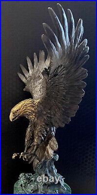 Bronze Figure Eagle Sculpture Royal Eagle Figure Antique Style Statue Bird Bronze Decor