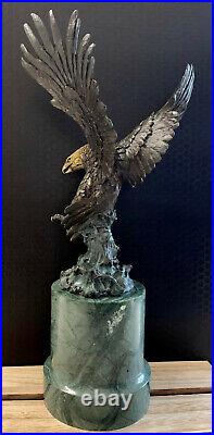 Bronze Figure Eagle Sculpture Royal Eagle Figure Antique Style Statue Bird Bronze Decor