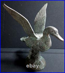 Bronze Figure Flying Duck Bird Garden Decoration Bronze H 17
