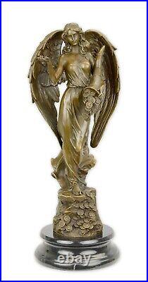 Bronze Figure Fortuna Statue Bronze Sculpture Angel LADY FORTUNE Marble EJA0244