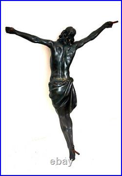Bronze Figure Jesus Grave Decorations Statue with Mountings for a Cross