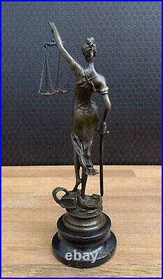 Bronze Figure Justitia Mythology Sculpture Justice Figure Statue Bronze Goddess