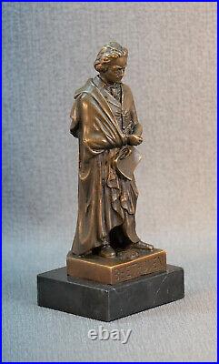 Bronze Figure Ludwig van Beethoven Statue Classical Opera Artist Decorative Piano