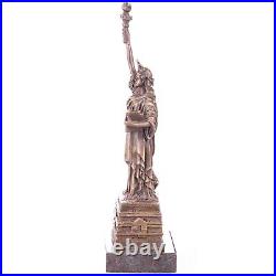 Bronze Figure Marble Base Statue Liberty Sculpture Lady Liberty JMA217.2