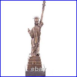 Bronze Figure Marble Base Statue Liberty Sculpture Lady Liberty JMA217.2