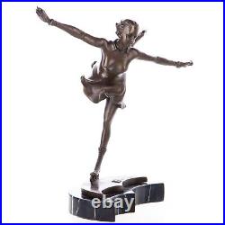 Bronze Figure Marble Figure Skater Sculpture Statue Decorative Base JMA219