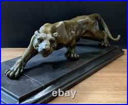 Bronze Figure Panther Predator Cat Puma Sculpture Jaguar Figure Statue Animal Figure Bronze