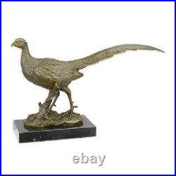 Bronze Figure Pheasant Pheasant Sculpture Marble Base Figure Statue Bird EJA0806