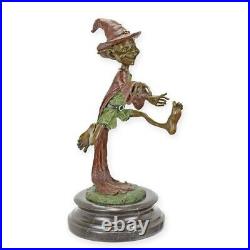 Bronze Figure Sculpture Statue Goblin Marble Base Gnome Dwarf Mythology EJA0970