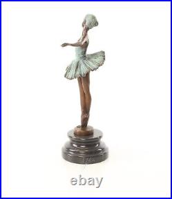 Bronze Figure Statue Sculpture Ballerina Ballet Dancer Marble Base EJA0040.1