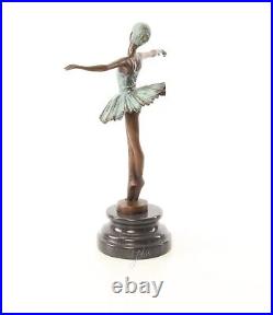 Bronze Figure Statue Sculpture Ballerina Ballet Dancer Marble Base EJA0040.1