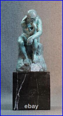 Bronze Figure The Thinker Statue The Thinker Decoration Green Signed Rodin Art