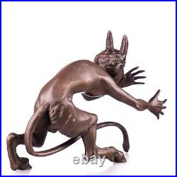 Bronze Figure Viennese Art Naked Devil Satan Decoration Statue Sculpture JMA151