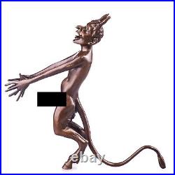 Bronze Figure Viennese Art Naked Devil Satan Decoration Statue Sculpture JMA155