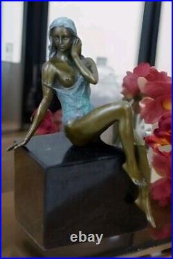 Bronze Figure Virgin Bronze Sculpture Woman Statue Nude Venus Erotic Goddess Decor