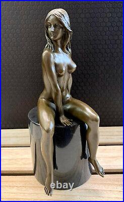 Bronze Figure Virgin Sculpture Woman Nude Erotic Figure Antique Bronze Statue Decoration New