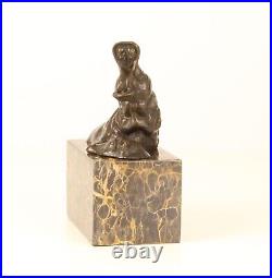 Bronze Hippo Marble Base Sculpture Figure Hippo Decoration Eja0812.2