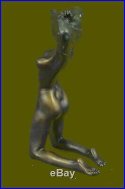 Bronze Hot Cast Nude Girl Dancer Sculpture Statue Figure Realism Deco Hand Made